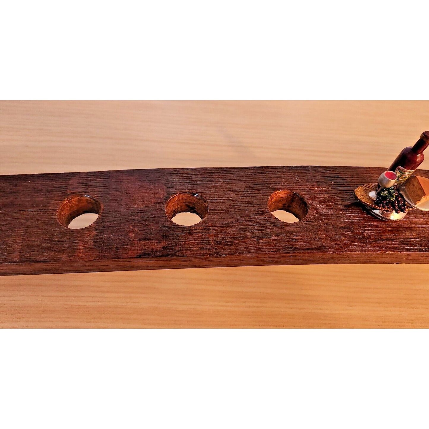 Wine Barrel Stopper Holder 9 Holes Display Cab Soaked 36 " x 2 1/2" x 2 1/2"