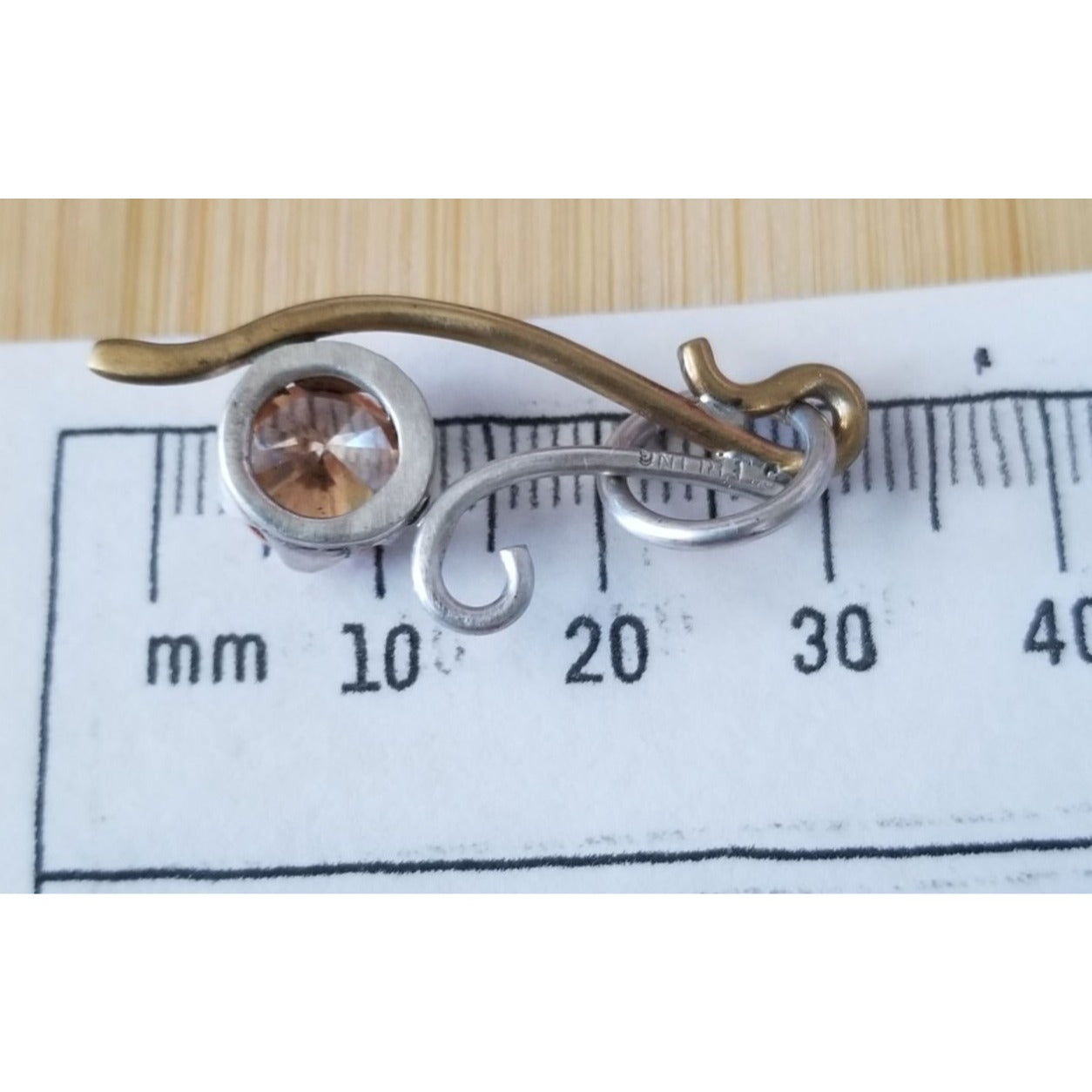 Pendant Champagne Lab Diamond Silver 3 gr 15 ct 40 mm x 20 mm Stone Jerry Fran Harr