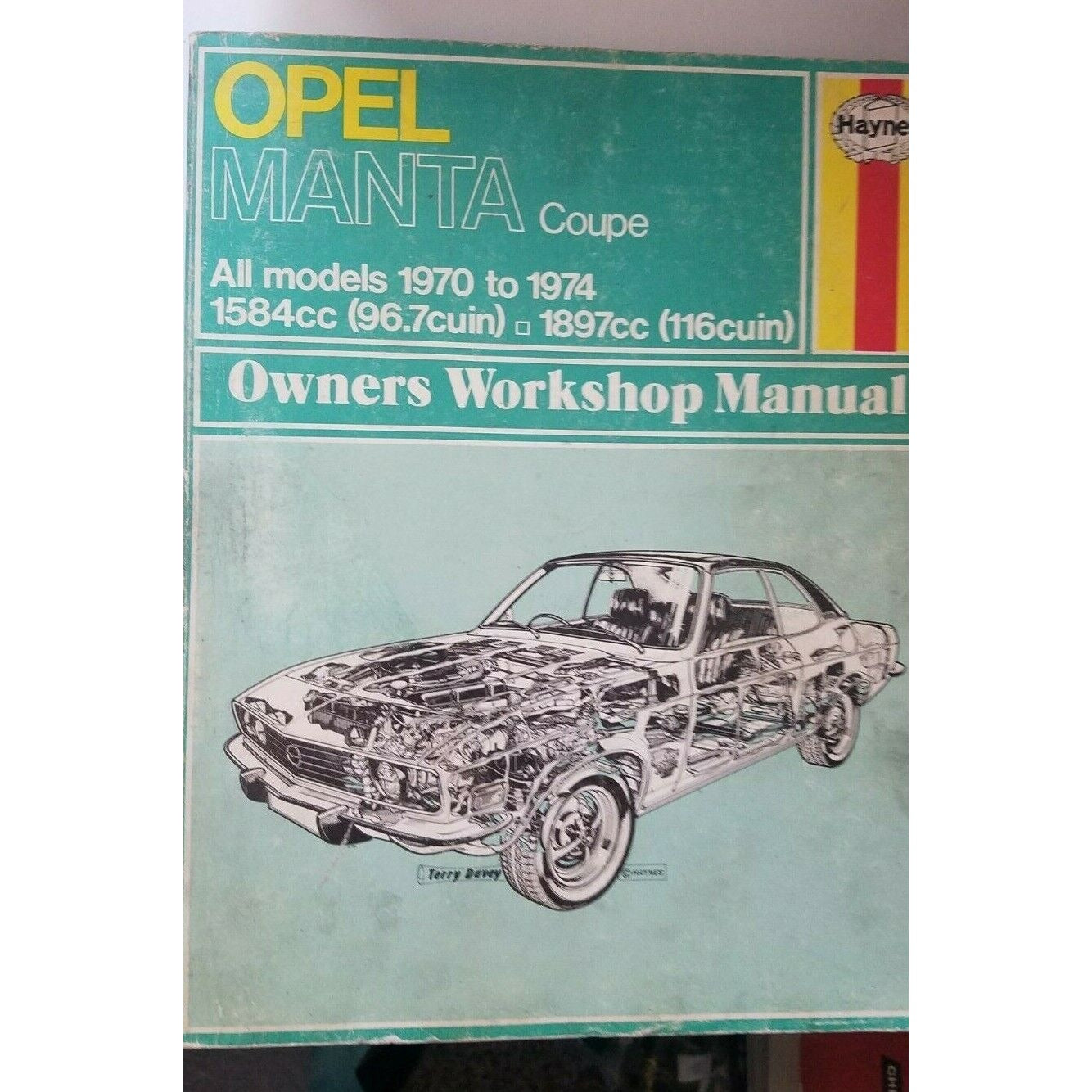 1970 thru 1974 Haynes Opel Manta Coupe1584cc 1897cc Auto Repair Manual