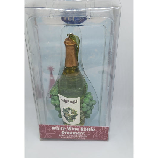 Christmas Ornament White Wine Bottle  4 1/2" Tall Epic Hanging