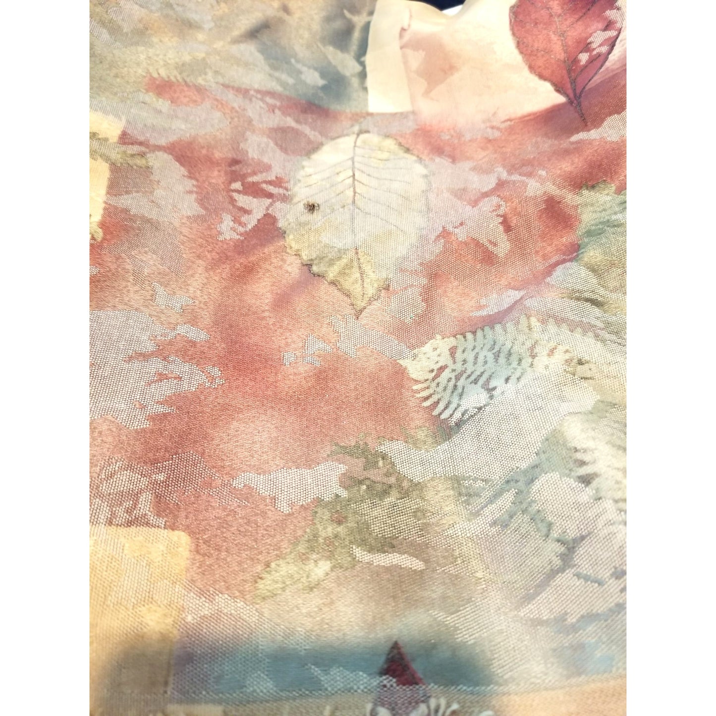 Material Fabric Brown Gold Grey 56" x 112" Heavy Fabric Transprint  1998