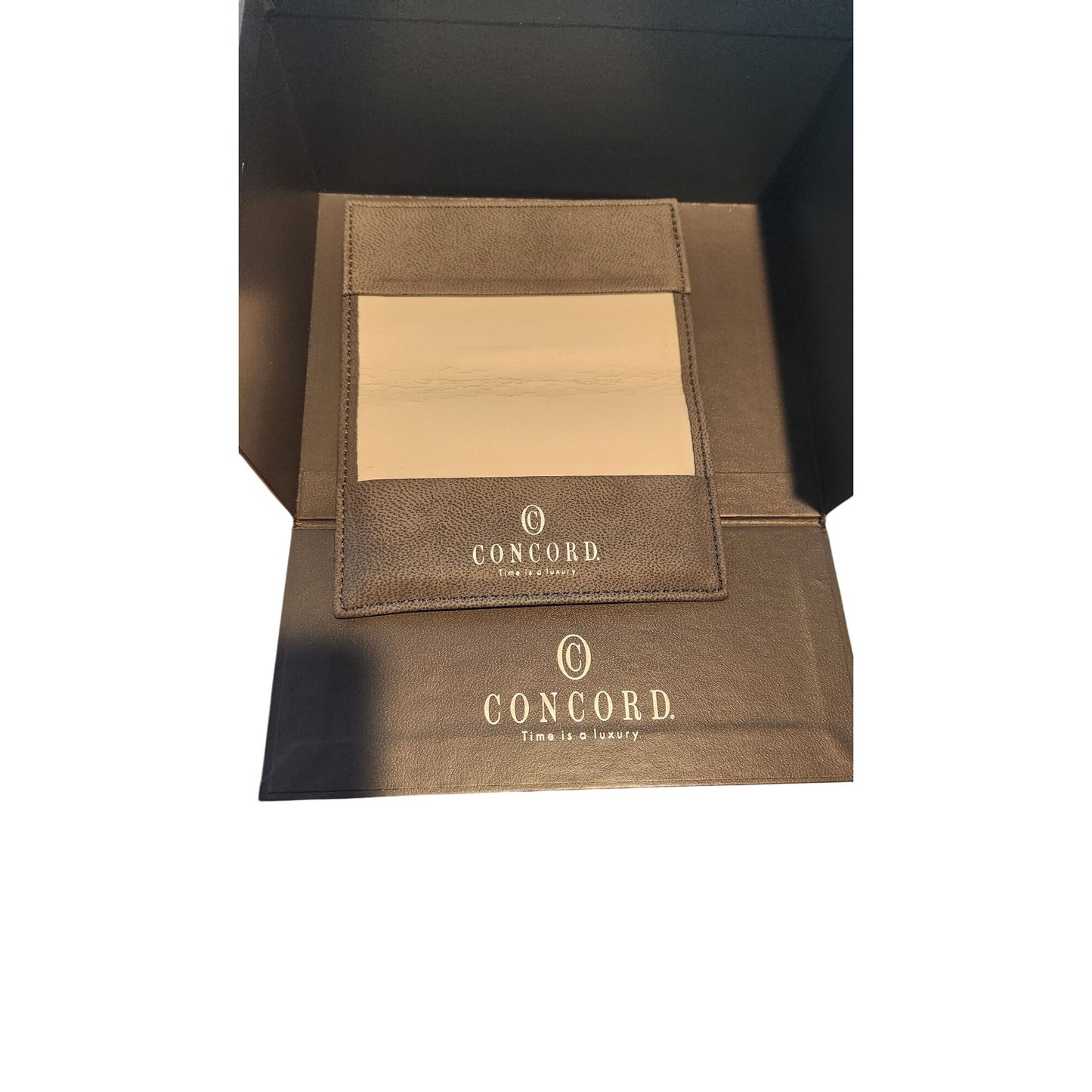 Concord Gray Empty Presentation Watch Box Inner Outer & Booklet Quartz Manual 2 LInks for Watch Band and a couple of Pins No Watch
