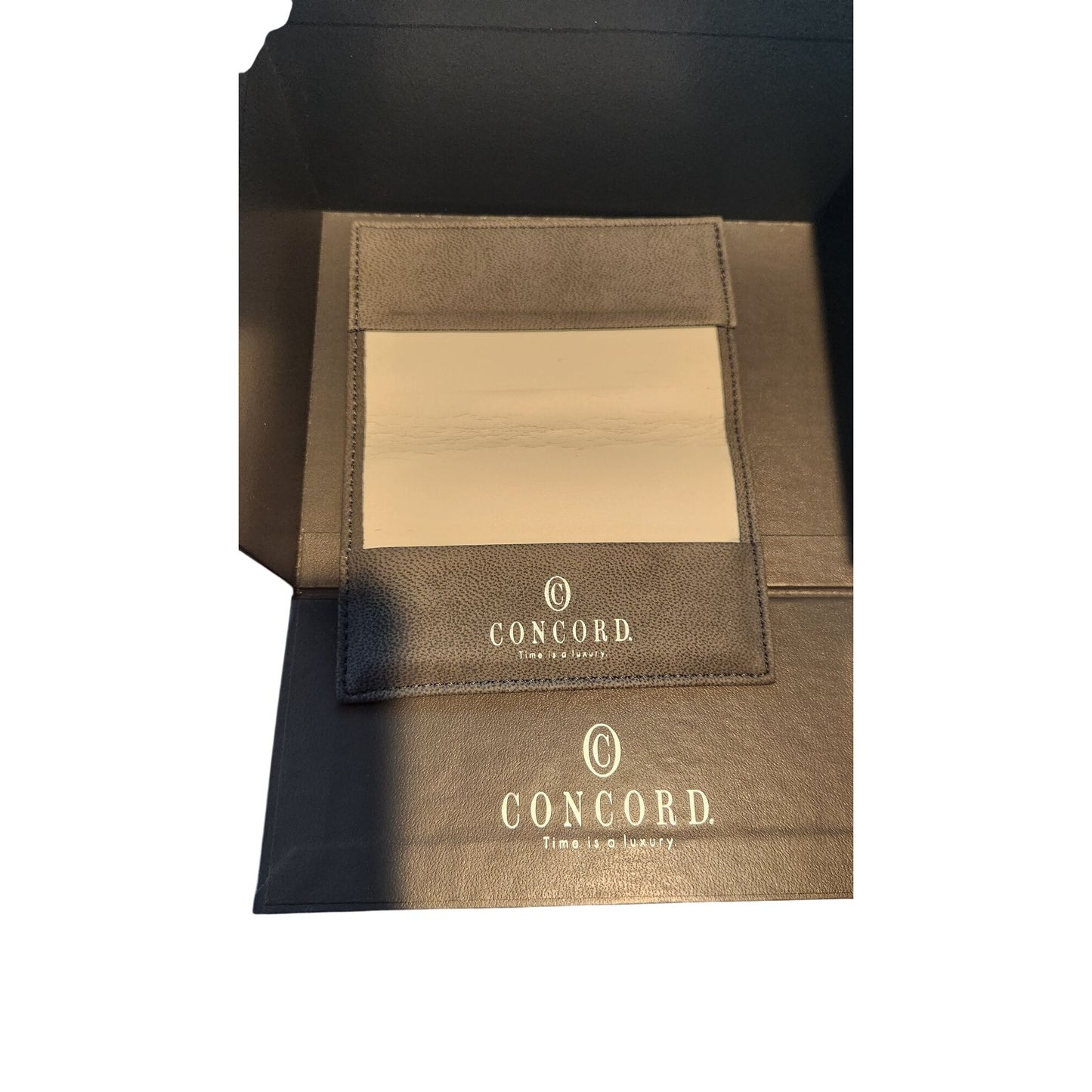 Concord Gray Empty Presentation Watch Box Inner Outer & Booklet Quartz Manual 2 LInks for Watch Band and a couple of Pins No Watch