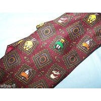 Tie Marvin Martian Tweety Sylvester Neck Tie Red Black 60 " Long 3 1/2" Wide
