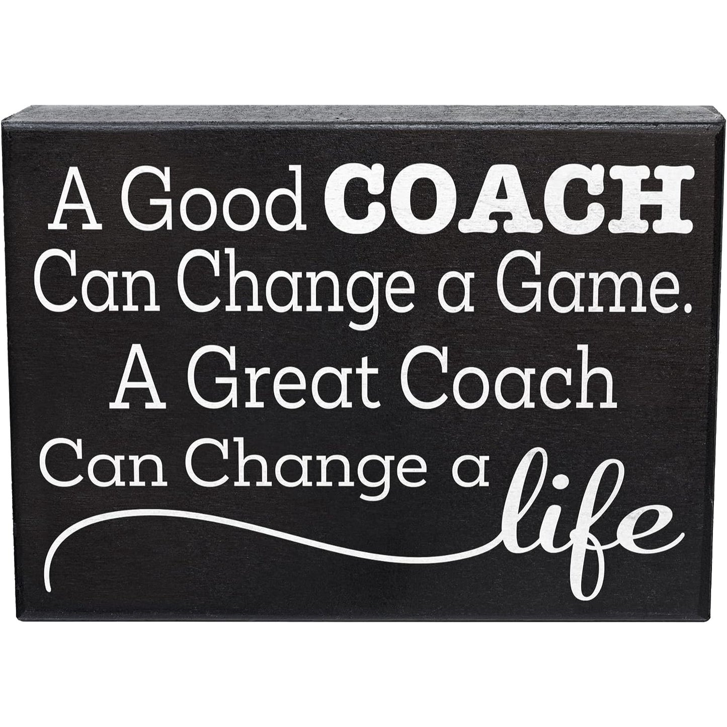JennyGems A Good Coach Can Change a Game, A Great Coach Can Change a Life Wooden Sign, Gift for Coach, Sports Coach Gifts, Made in USA