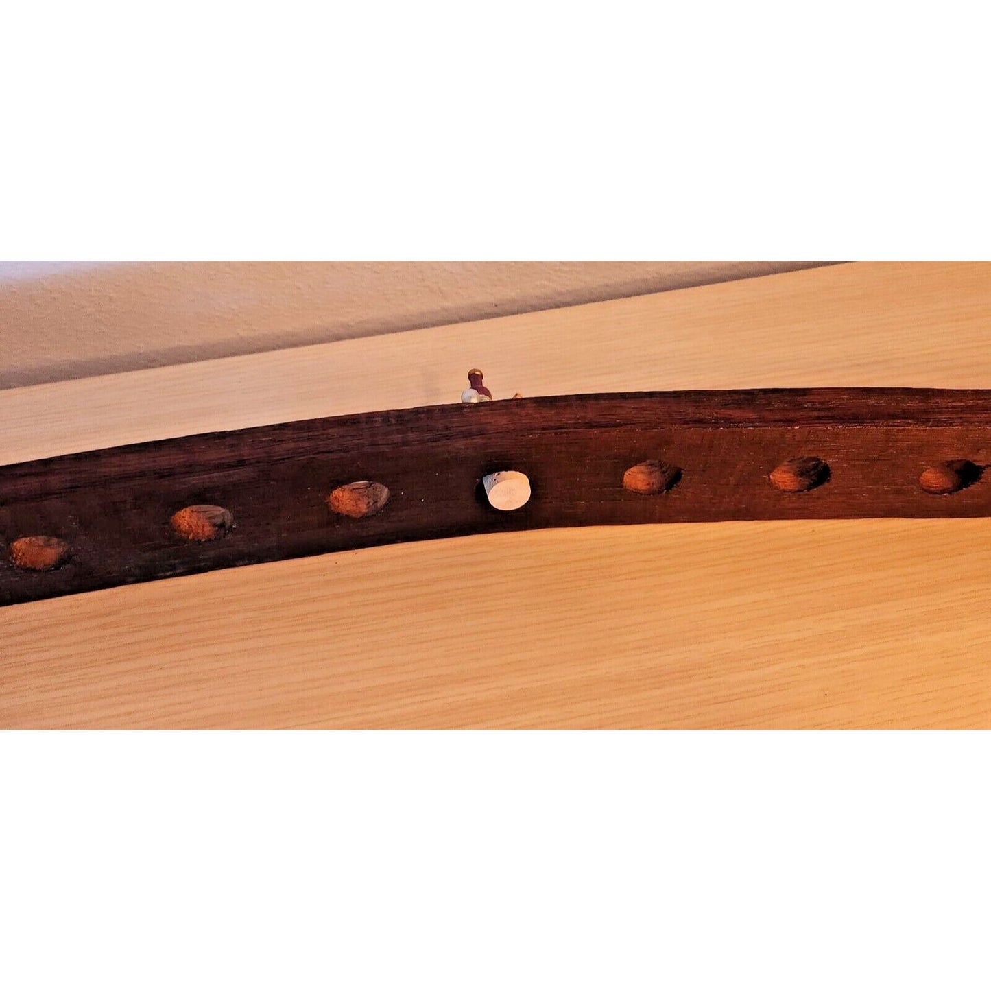 Wine Barrel Stopper Holder 9 Holes Display Cab Soaked 36 " x 2 1/2" x 2 1/2"
