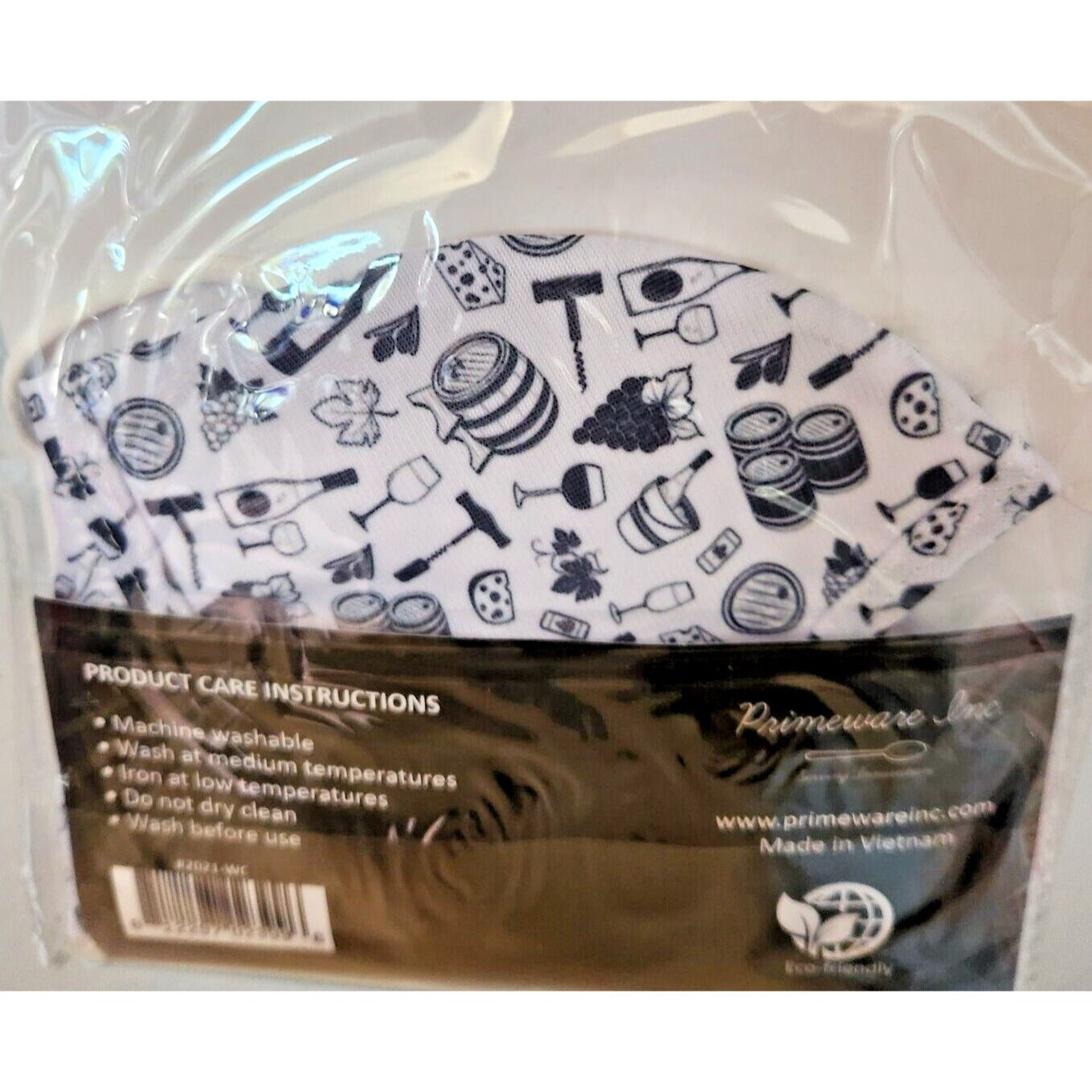 Primeware Mask Wine Barrel Design Adult 2 pack 2 layers 100 % Polyester Washable