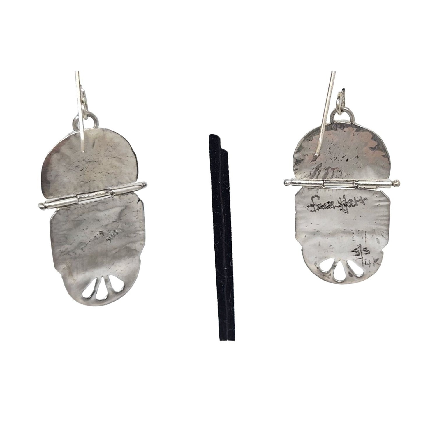 Earrings Baltic Amber Moissanite Jasper 925 Silver 14K Gold 10.8 Gr Silver Hooks