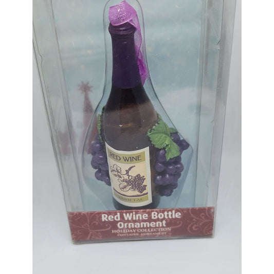 Christmas Ornament Red Wine Bottle  4 1/2" Tall Epic Hanging