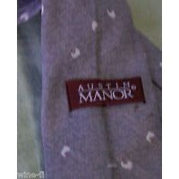 Tie Polyester Silk Austin Manor Neck Tie Gray White Red Geometric Shapes