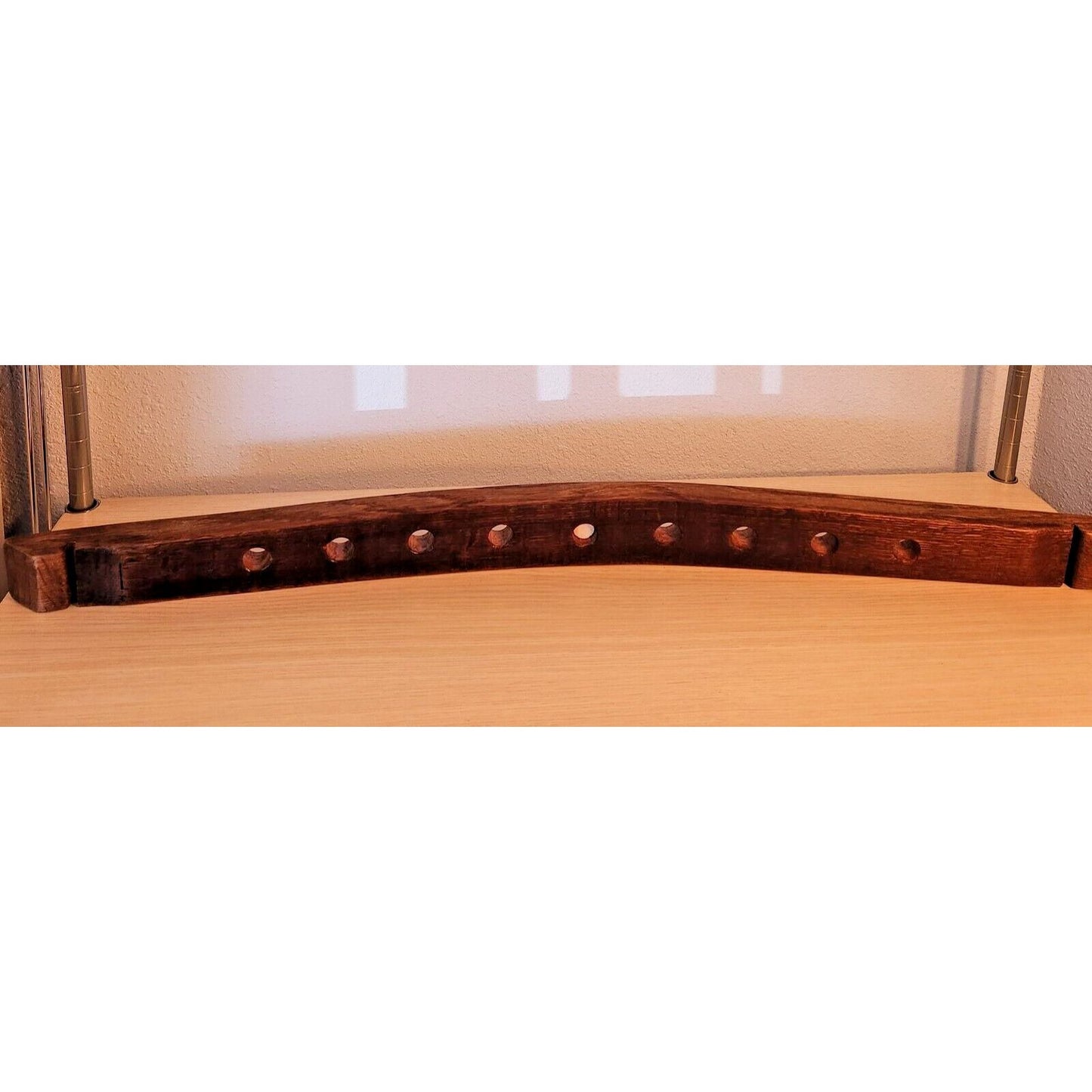 Wine Barrel Bottle Stopper Holder 9 Holes Display Heart 34 " x 2 1/2" x 3 "