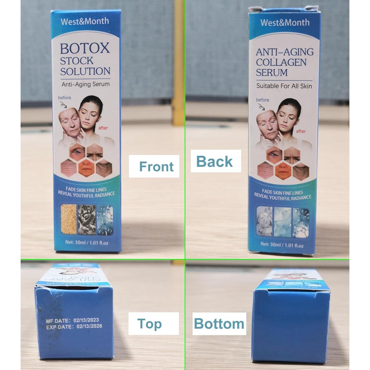 2 Pack Botox Stock Solution Facial Serum Vitamin C Serum For Face, Anti Aging Collagen Serum Vitamin E, Salicylic & Amino Acids, Botox