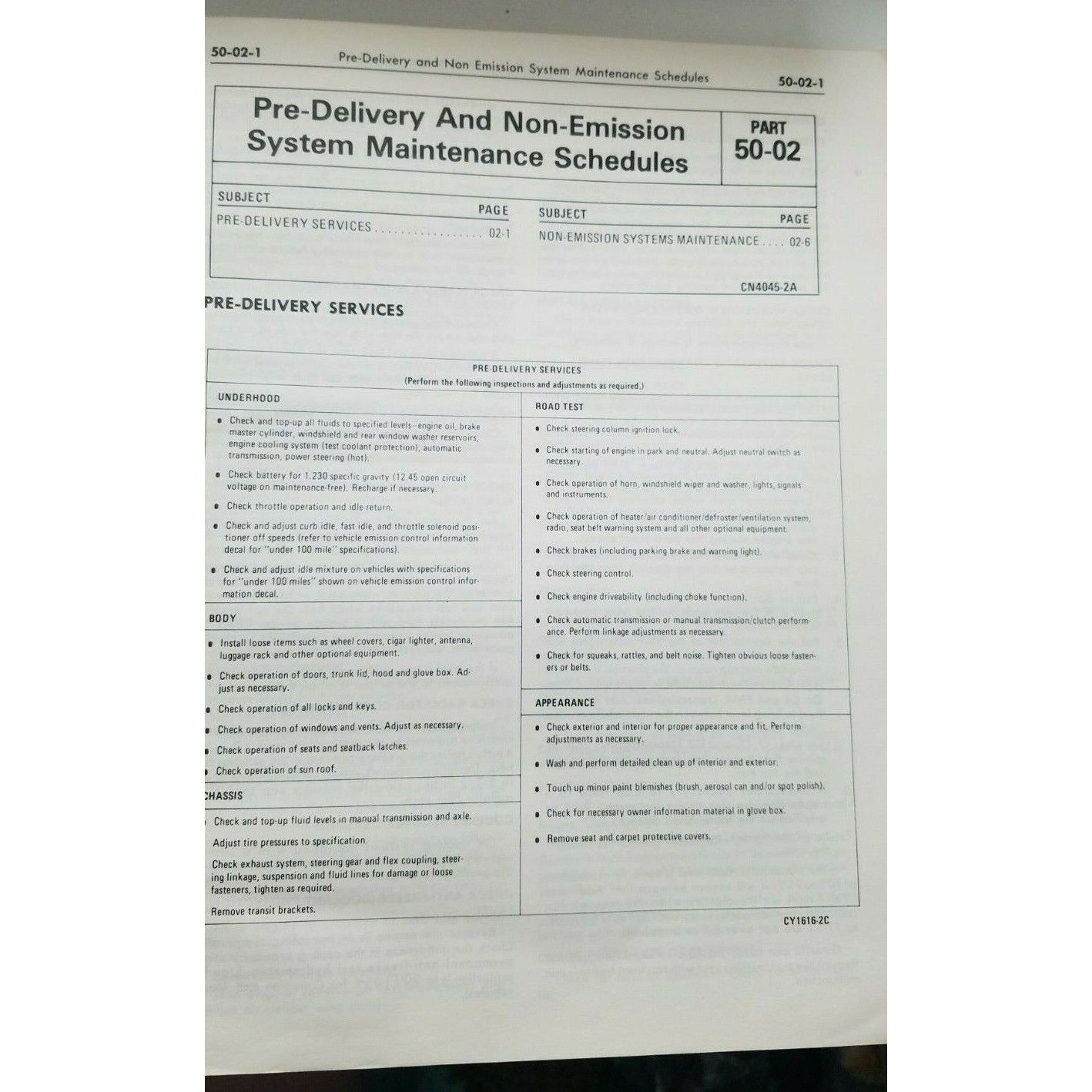 1978  Ford  Car Shop Manual Volume 5 Pre-Delivery Maintenance Lubrication