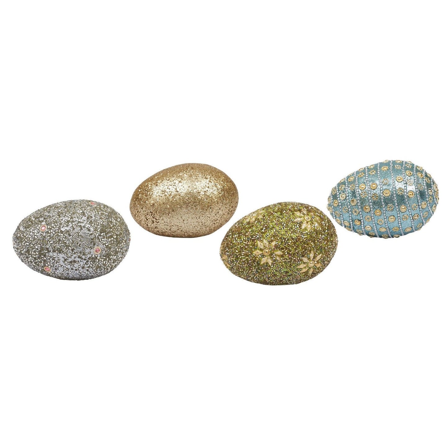 Easter Sparkling Egg Gold Large 2.75" x 4" Embellished Glitter Home Decor