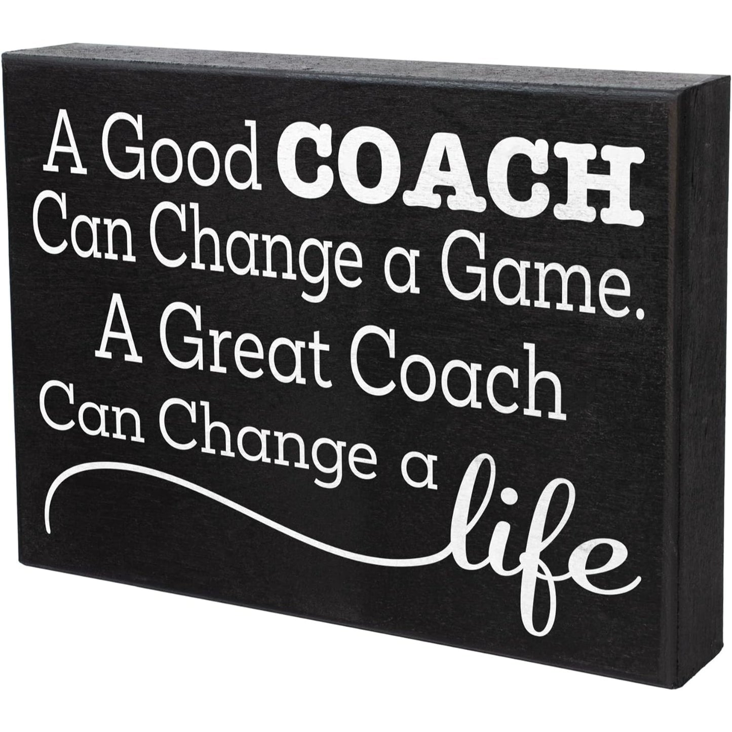 JennyGems A Good Coach Can Change a Game, A Great Coach Can Change a Life Wooden Sign, Gift for Coach, Sports Coach Gifts, Made in USA
