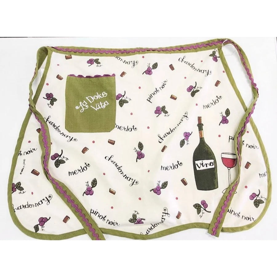 Apron La Dolce Vita Apron by Kay Dee Designs19 x 19 6 x 6 Pocket Tie 20"