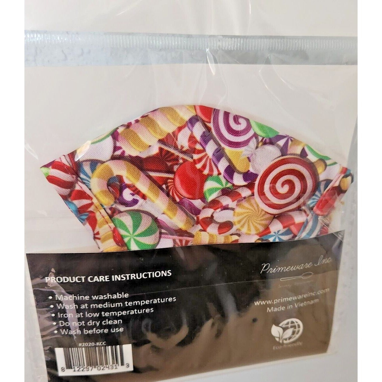 Primeware Mask Cream Candy Design Kids 2 pack 2 layers 100 % Polyester Washable