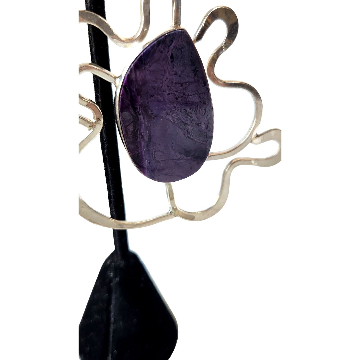 Pendant 925 Silver and Sigillate Purple 16.8 Grams Jerry Harr 32 mm x 20 mm Stone