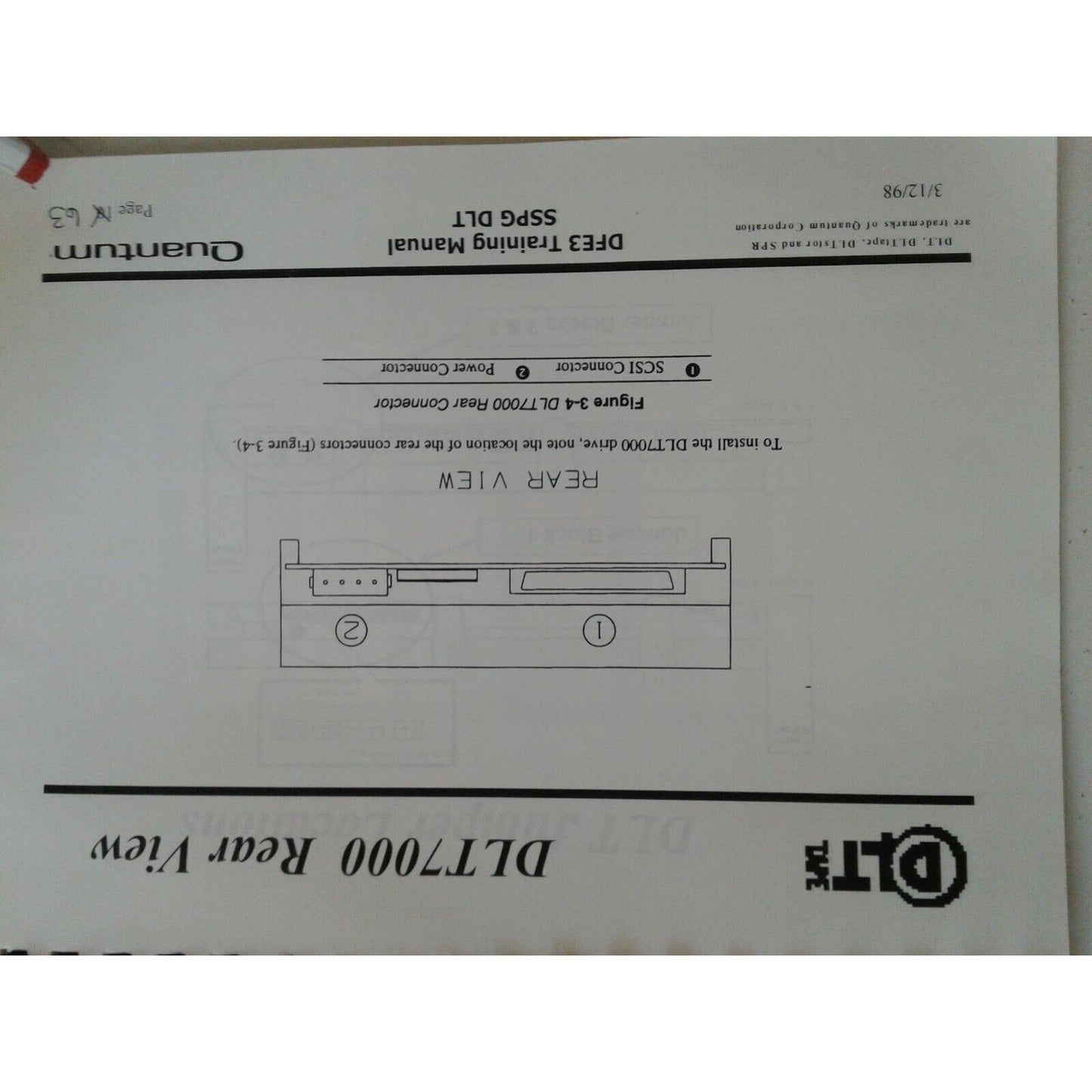 DLT Applications and Intergration  DFE3 Training Manual SSPG DLT Quantum 1998