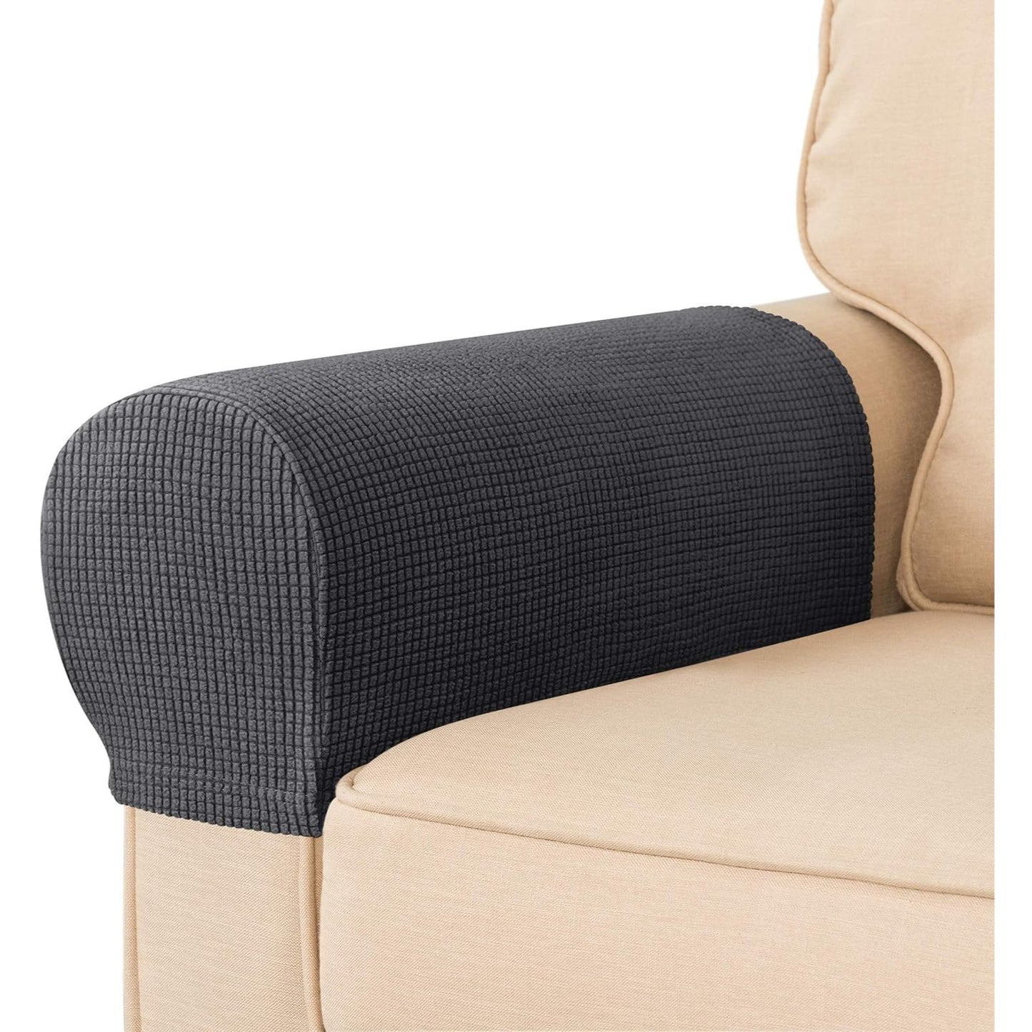 CHUN YI Set of 2 Stretch Sofa Armrest Covers Armchair Slipcovers, Washable Armchair Slipcover Arm Cover for Sofa Chair Recliner with Free P