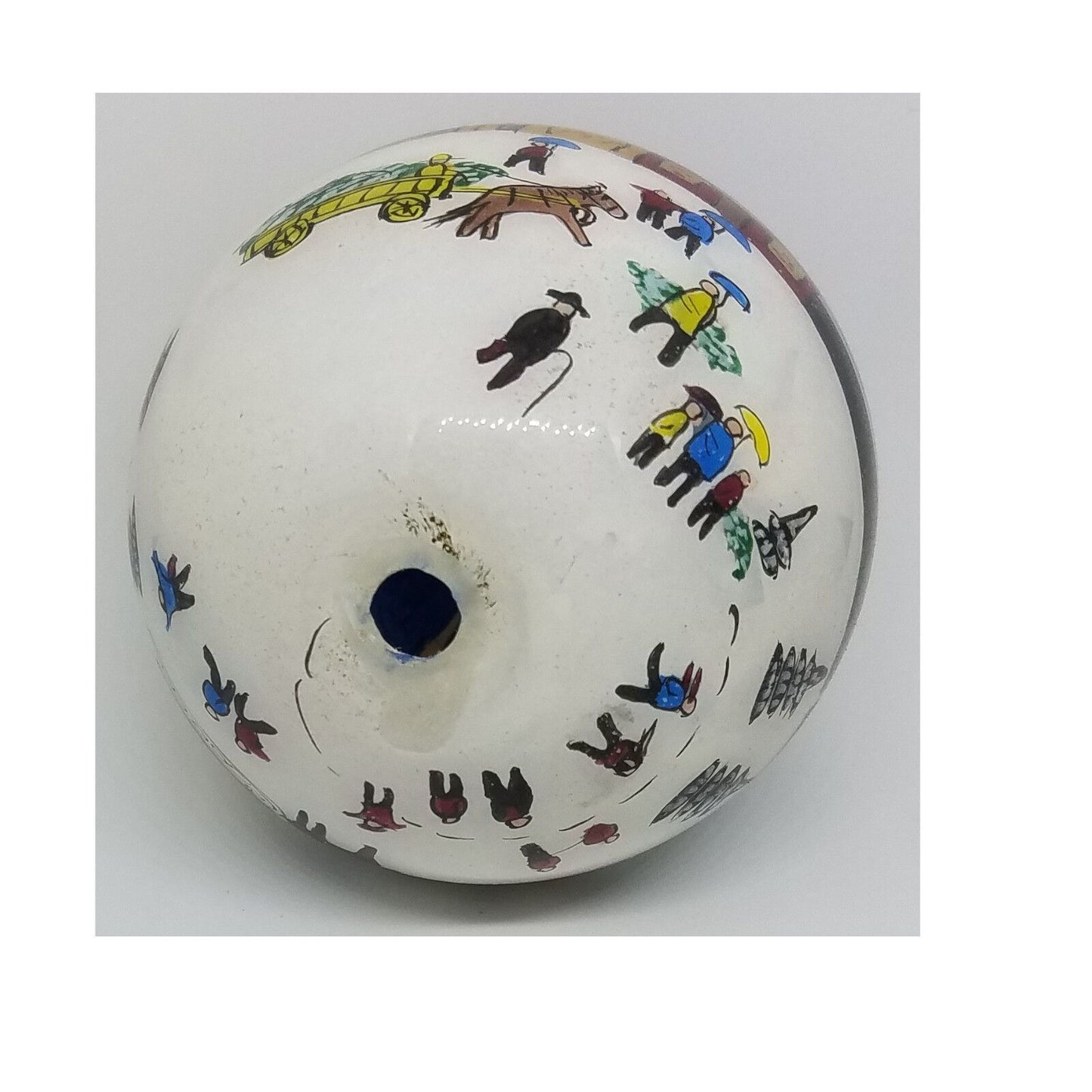 Ornament Hand Painted Glass Ball Snow Village Gaul Searson Limited San Francisco