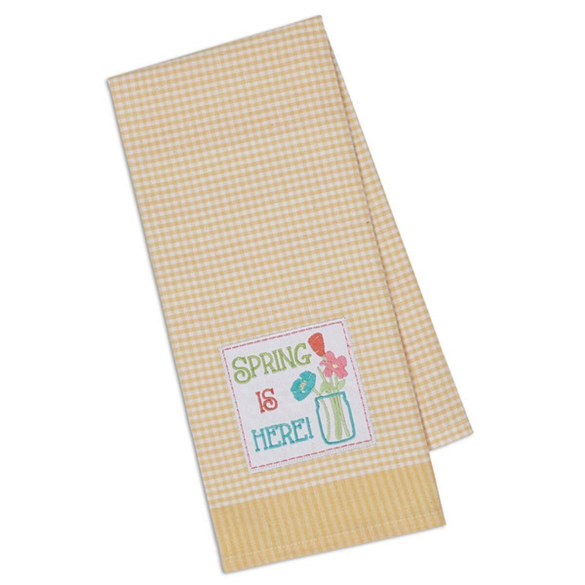 Kitchen Towel Design Imports Spring Is Here Embellished 18 x 28 100% Cotton