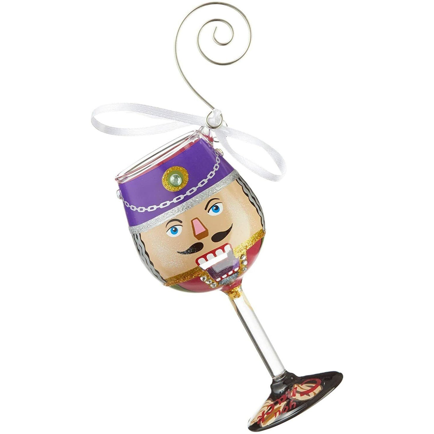 Ornament Designs by Lolita You Crack Me Up Miniature Wine Glass Hanging