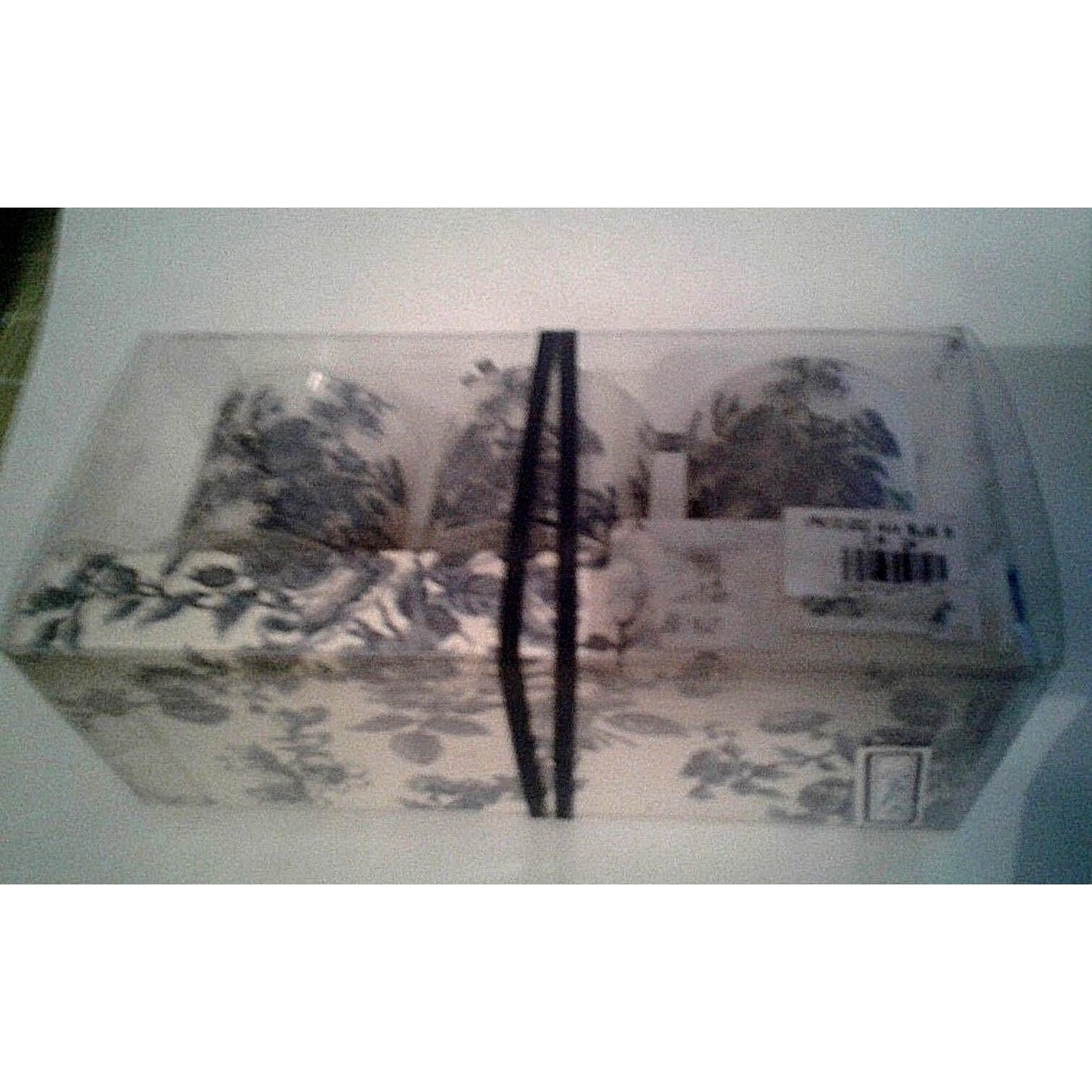 Candles White Sparkle Votive Blue Floral   2 1/2 " Tall 2" Top Gift Box Set of 3