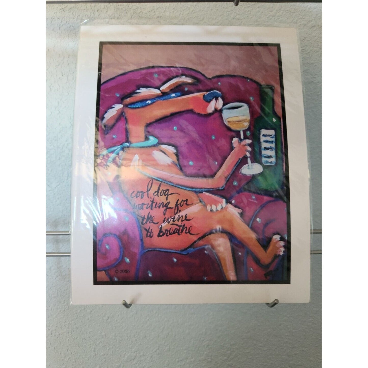 Susan Rene Fine Art Print " Cool Dog Waiting for the Wine to Breath" 8" x 10"