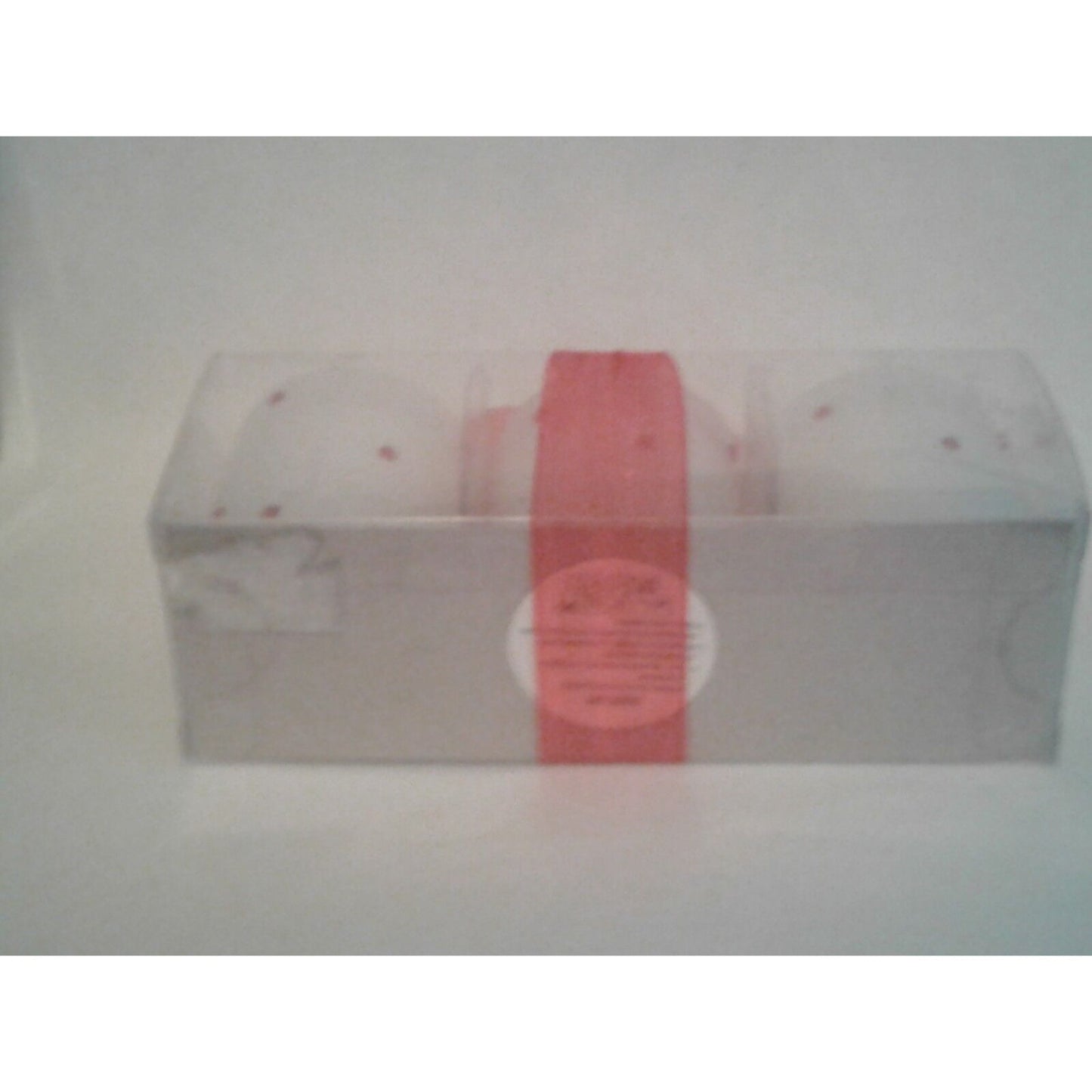 Candles White Red Rhinestones Votive  2 1/2 " Tall 2" Top Gift Box Set of 3