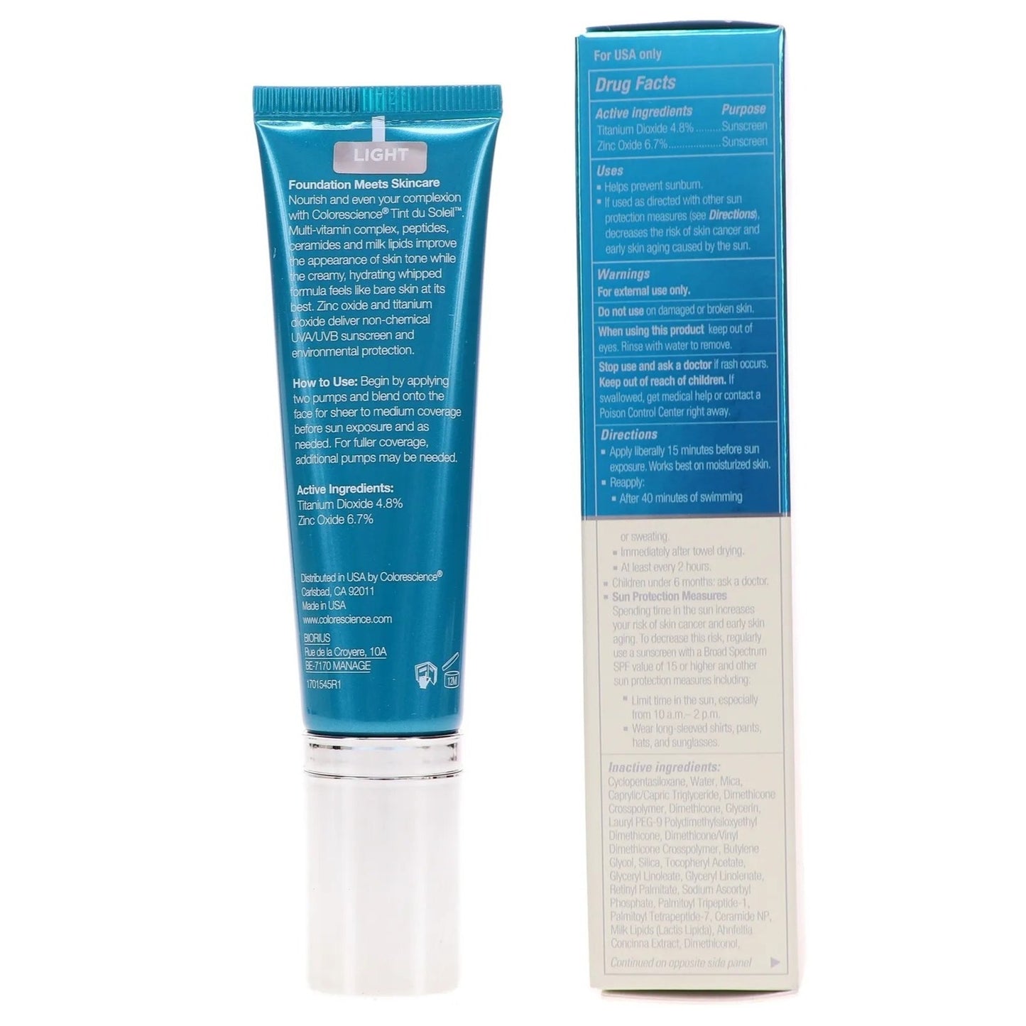 Skin Care Colorescience Tint Du Soleil 1 oz Light Whipped Foundation SPF 30