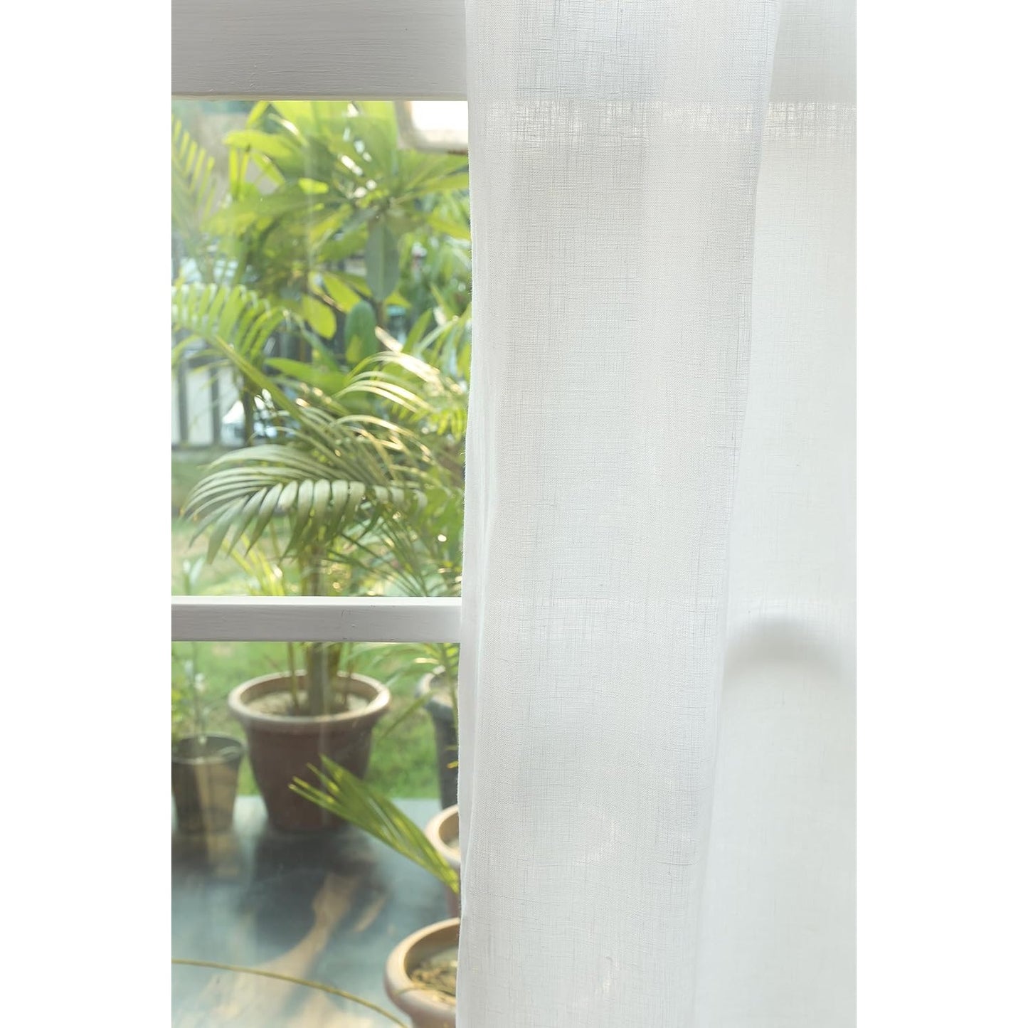 2 Pack Cotton Slub Curtain With Back Loop - 50 X 84" WHITE SKU 74562