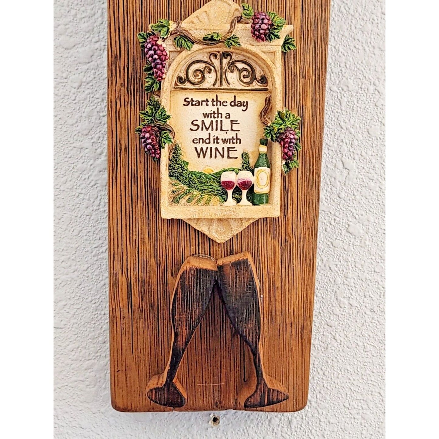Wood Sign Wine Barrel Champagne Glasses Rose Ceramic Plaque Wine Stave Toasted