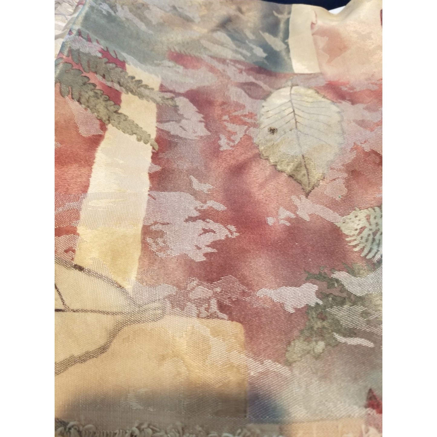 Material Fabric Brown Gold Grey 56" x 112" Heavy Fabric Transprint  1998