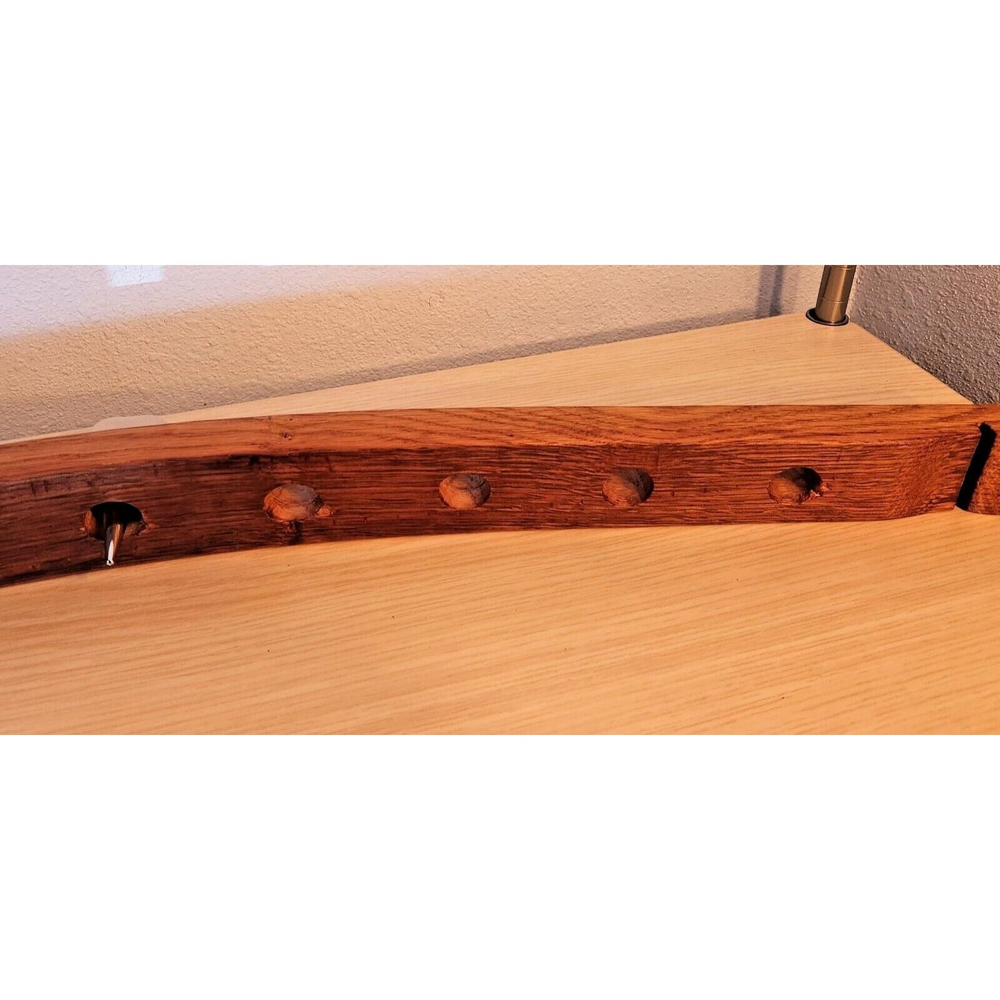 Wine Barrel Bottle Stopper Holder 9 Holes Display Heart 34 " x 2 1/2" x 3 "