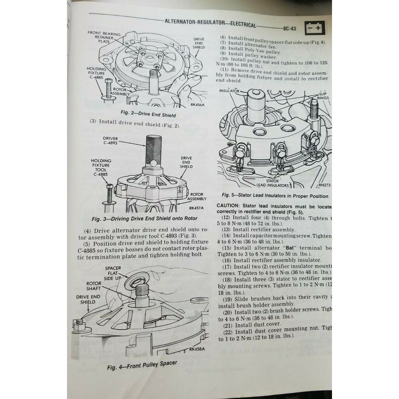 1986 Chrysler Service Manual Electrical Heater Air Conditioning Charger