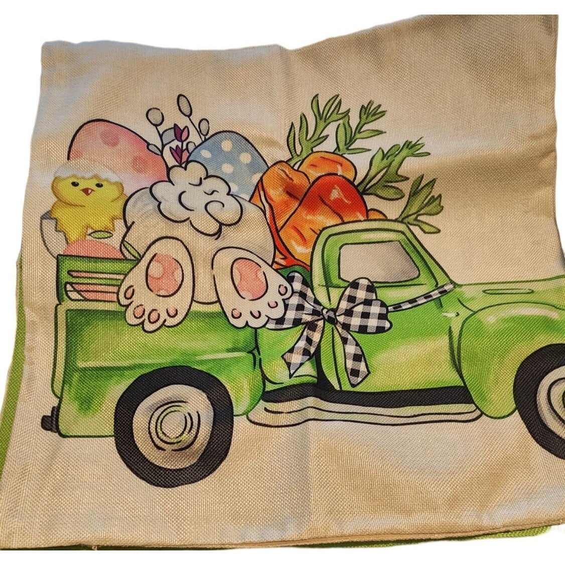 Easter Pillow Covers Set of 4 Canvas With Zipper 18" Square