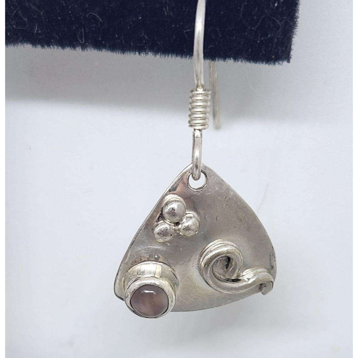 Jewelry Earrings Set Tiger Eye Circle 925 Silver Weight 4 Gr 18.5 ct Handmade