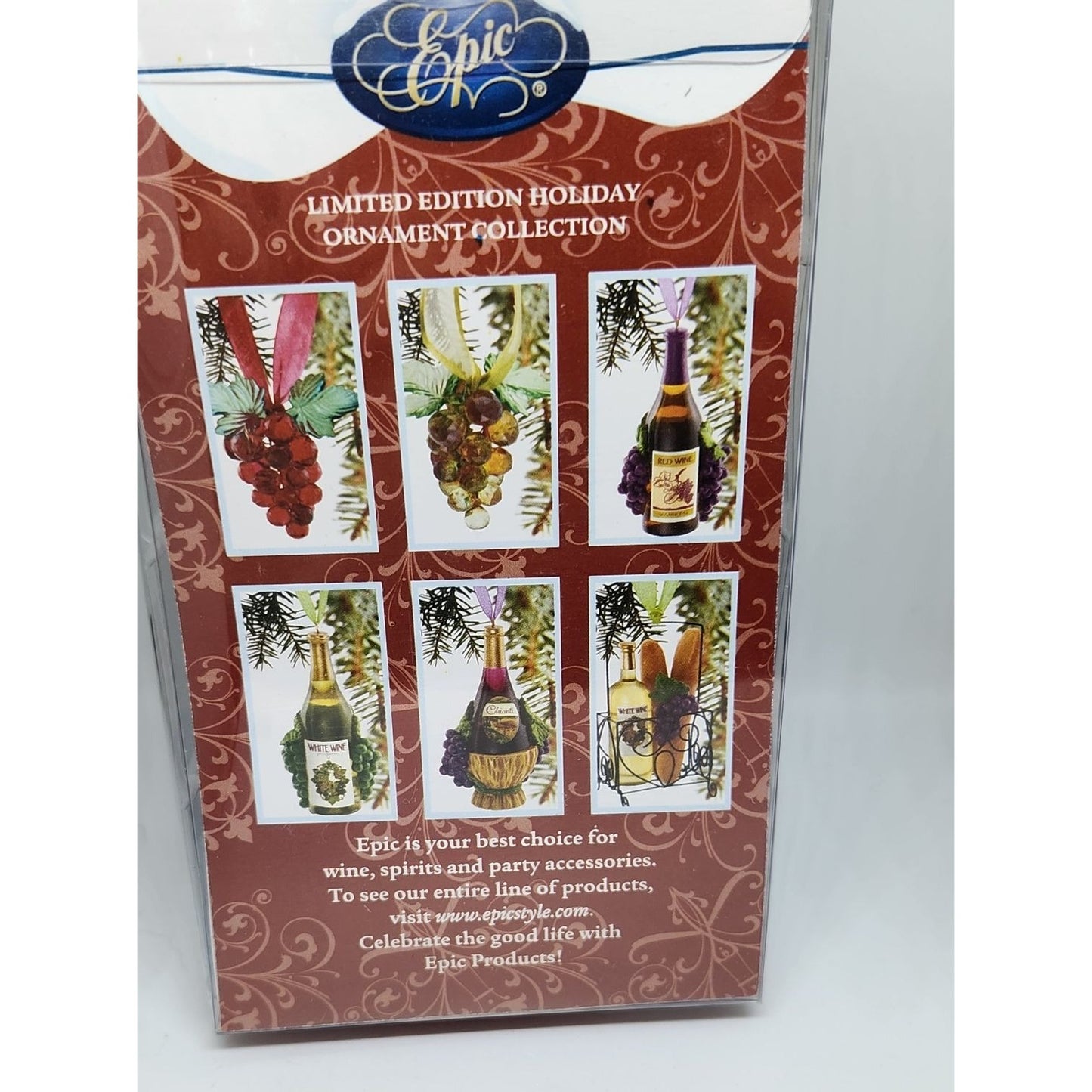 Christmas Ornament White Wine Bottle  4 1/2" Tall Epic Hanging