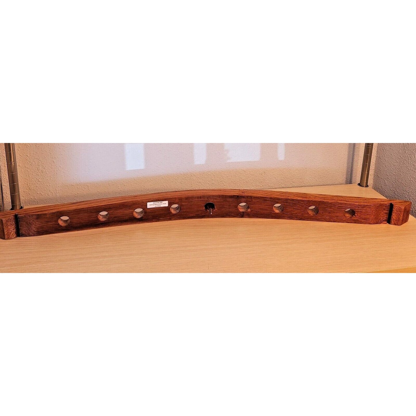Wine Barrel Bottle Stopper Holder 9 Holes Display Heart 34 " x 2 1/2" x 3 "
