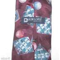 Tie Don Loper Brand Red Blue White Silk Neck Tie 58 " Long 3 1/ 2" Wide