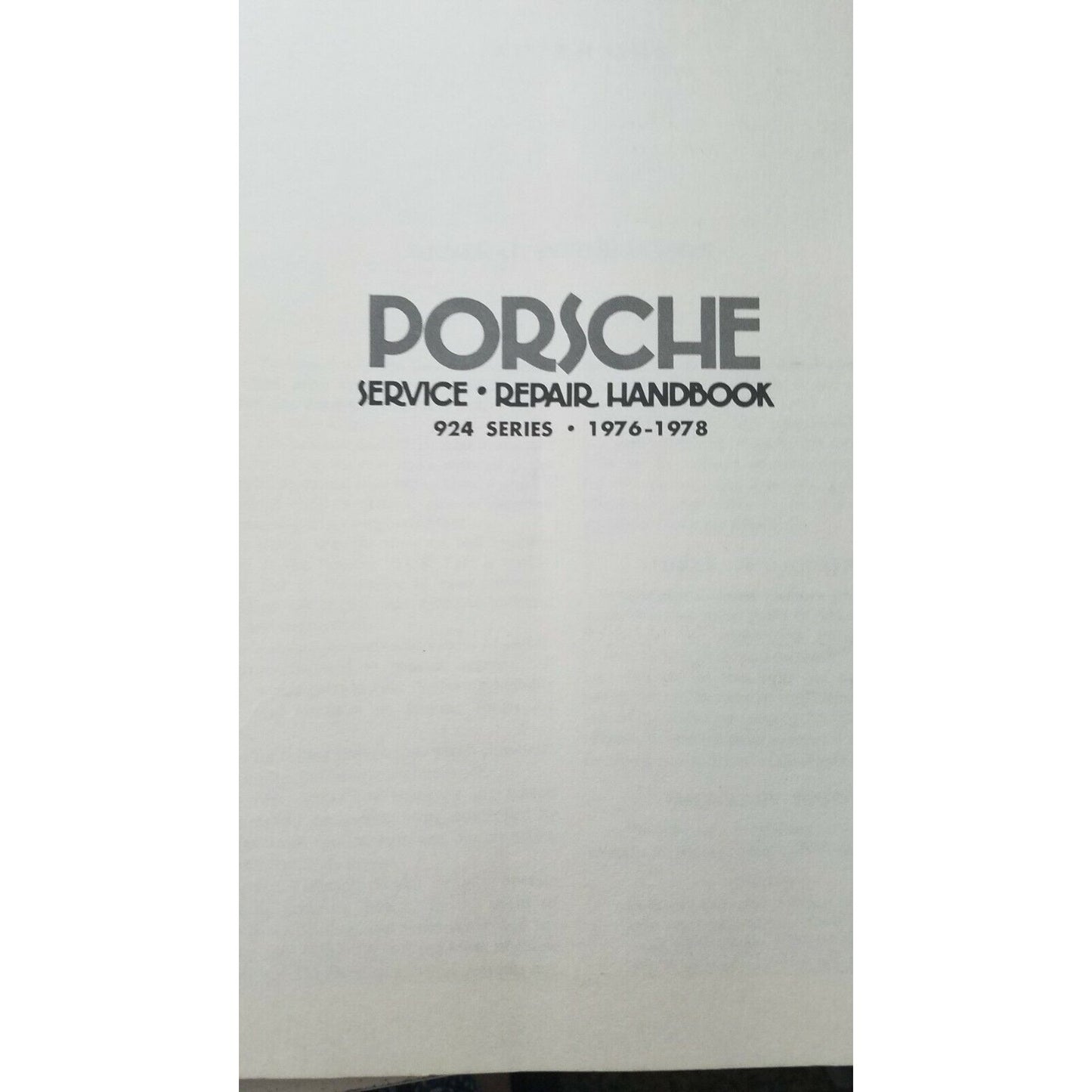 1976-78  Clymer Publication Porsche Service Repair Handbook 924 Series
