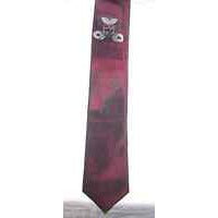 Tie Red  Black Silver  Silk Neck Tie Unknown Brand  56 " Long  2 1/2"  Wide