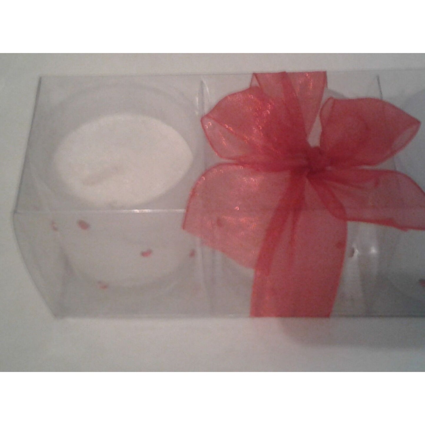 Candles White Red Rhinestones Votive  2 1/2 " Tall 2" Top Gift Box Set of 3