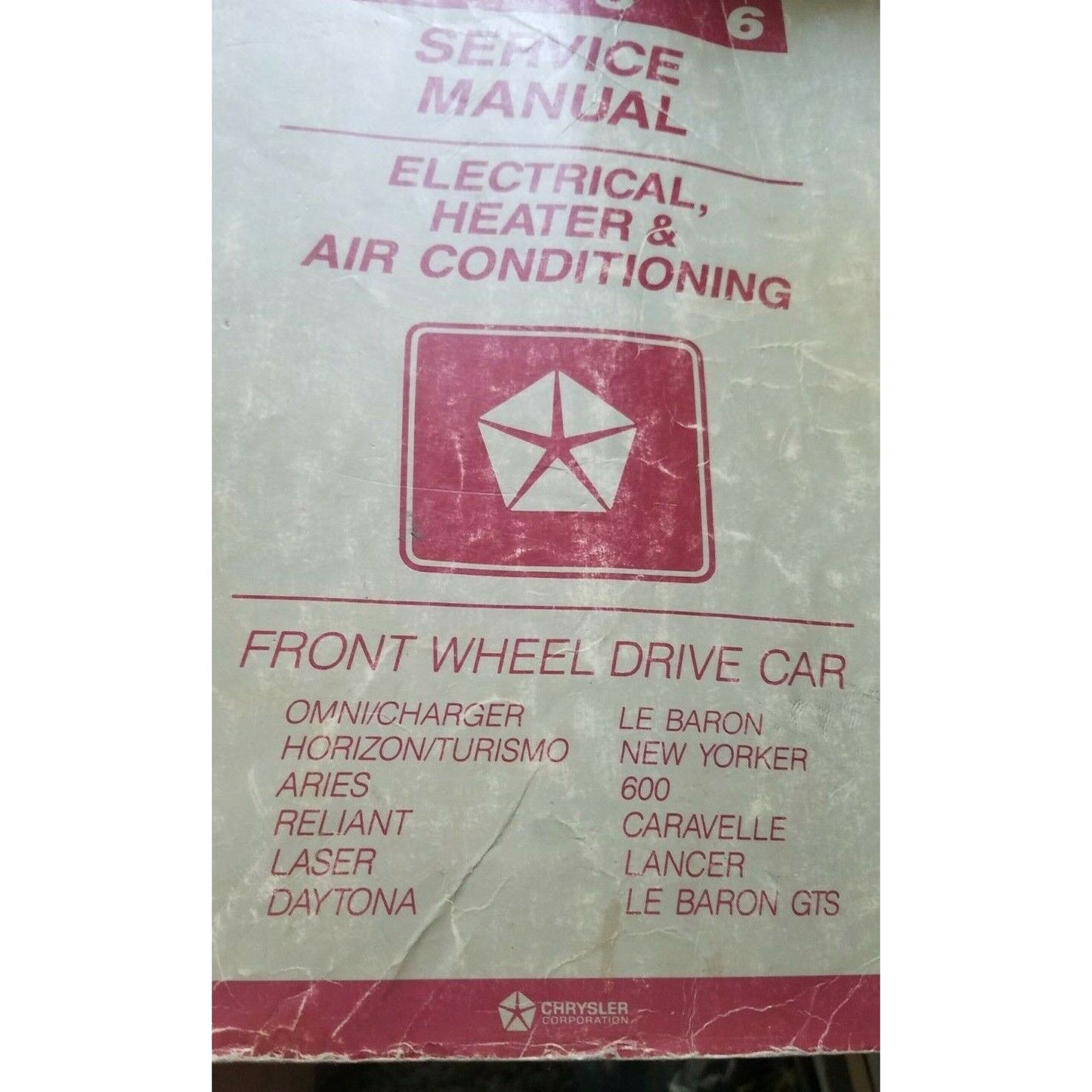 1986 Chrysler Service Manual Electrical Heater Air Conditioning Charger
