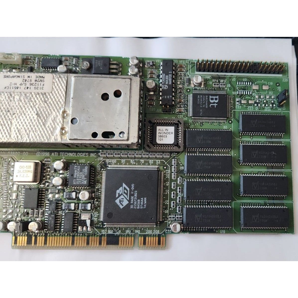 AGP Video Card ATI Rage II +DVD AIW 109-38600-00 1023860403 511236 A/V CATV VGA