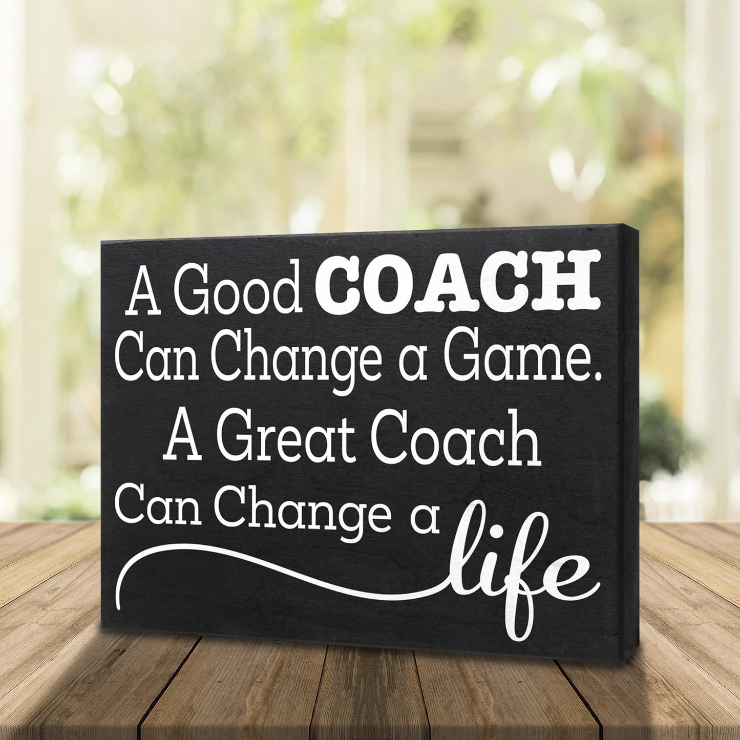 JennyGems A Good Coach Can Change a Game, A Great Coach Can Change a Life Wooden Sign, Gift for Coach, Sports Coach Gifts, Made in USA