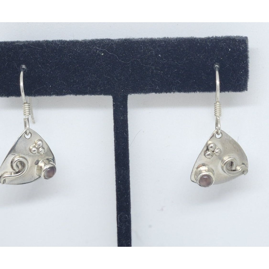 Jewelry Earrings Set Tiger Eye Circle 925 Silver Weight 4 Gr 18.5 ct Handmade