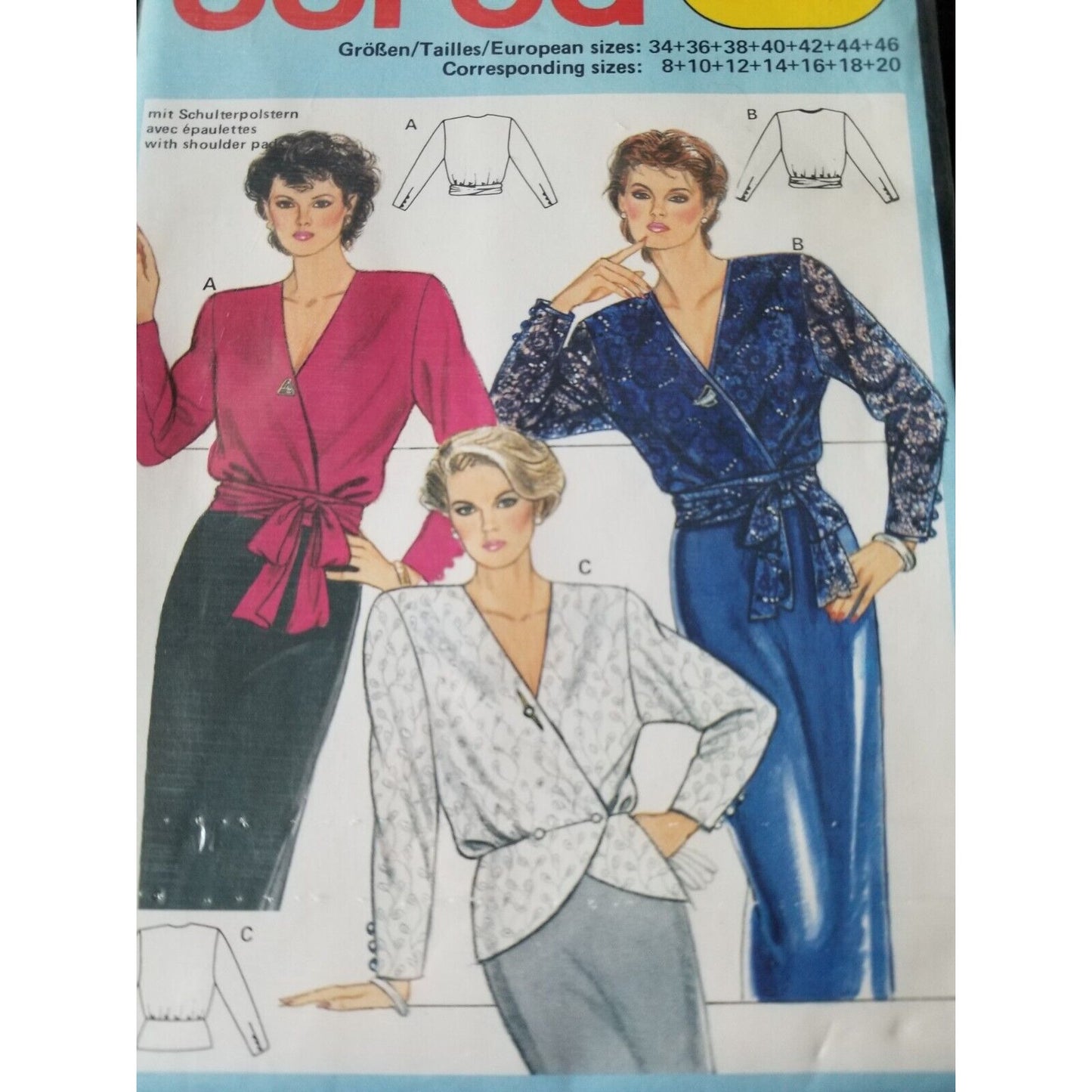 Pattern Burda # 6432 Women s 8 - 20 Blouse