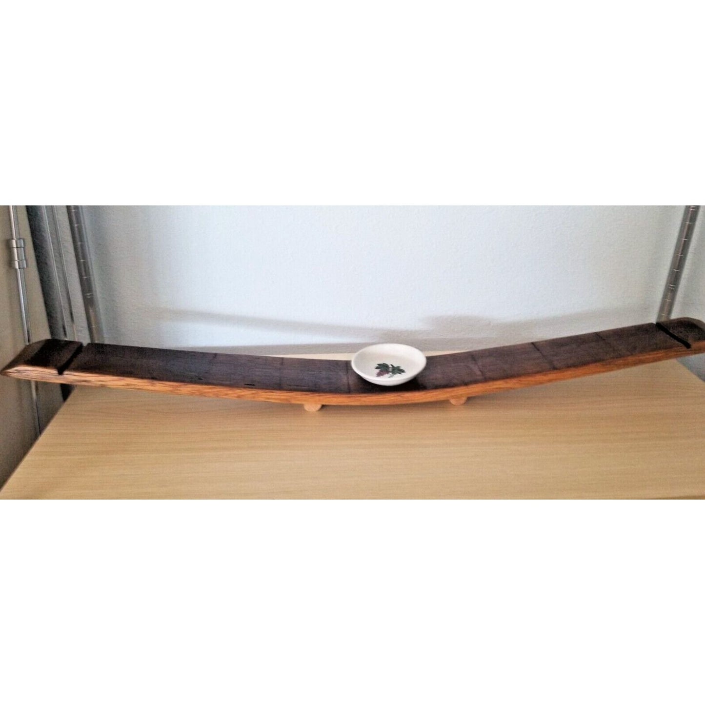 Wine Stave Sushi Tray Cork Feet Grape Dipping Bowl 37" x 3 1/2 " x 2" Food Safe
